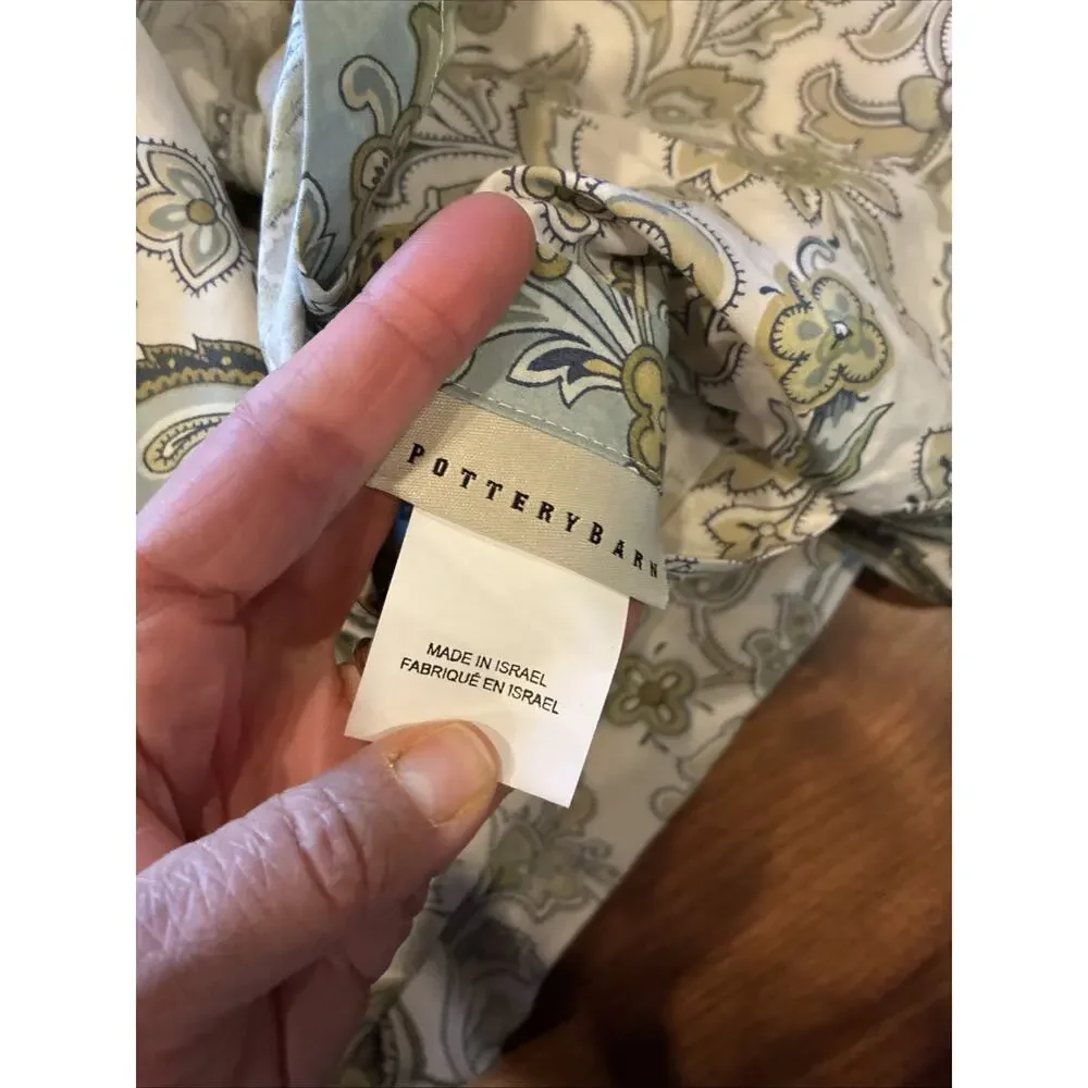 Pottery‎ Barn CHARLIE Floral Paisley Full/Queen Duvet + One Sham Organic Cotton